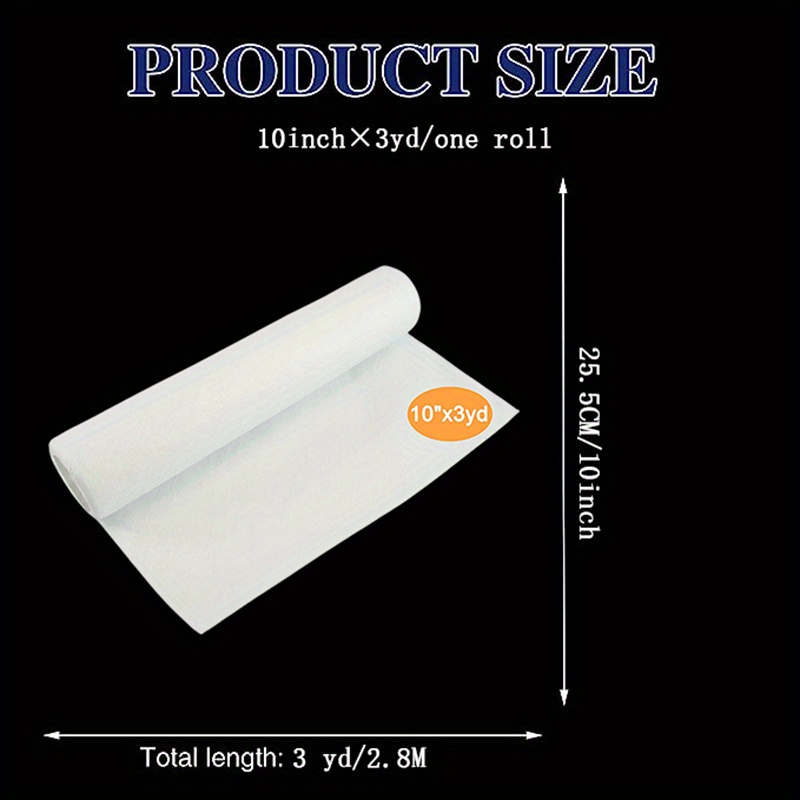 New brothread Wash Away - Water Soluble Machine Embroidery Stabilizer Backing & Topping 10 inch x 3 yd Roll - Light Weight - Cut Into Variable Sizes