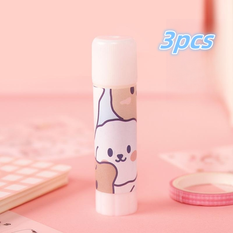2Pcs Cute Cartoon Solid Plastic High Viscosity Glue Stick For Children  Office Stationery Supplies