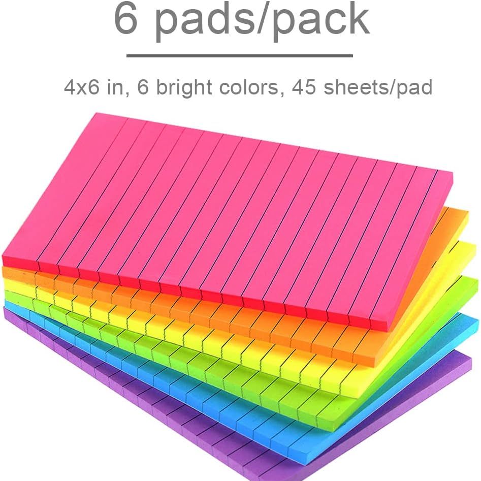 3/9 Pads Large Sticky Notes ( /pad) Lined Sticky Notes 4x6 - Temu