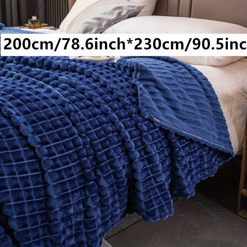 Navy blue quilted online bed throw