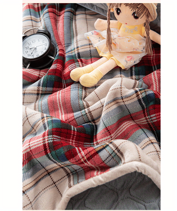 1pc bohemian style plaid striped sofa blanket thickened cashmere blanket flannel nap blanket student nap blanket office air conditioning blanket ramadan details 1