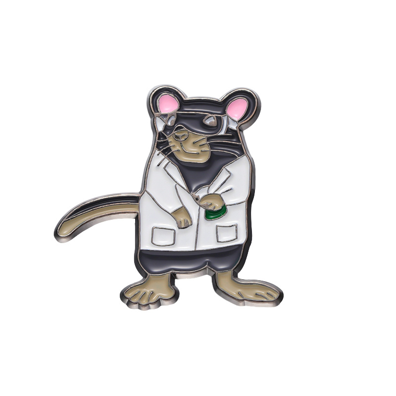 Scientist Rat Enamel Pins Brooches Lapel Badges Cartoon Animal Job Jewelry Gift For