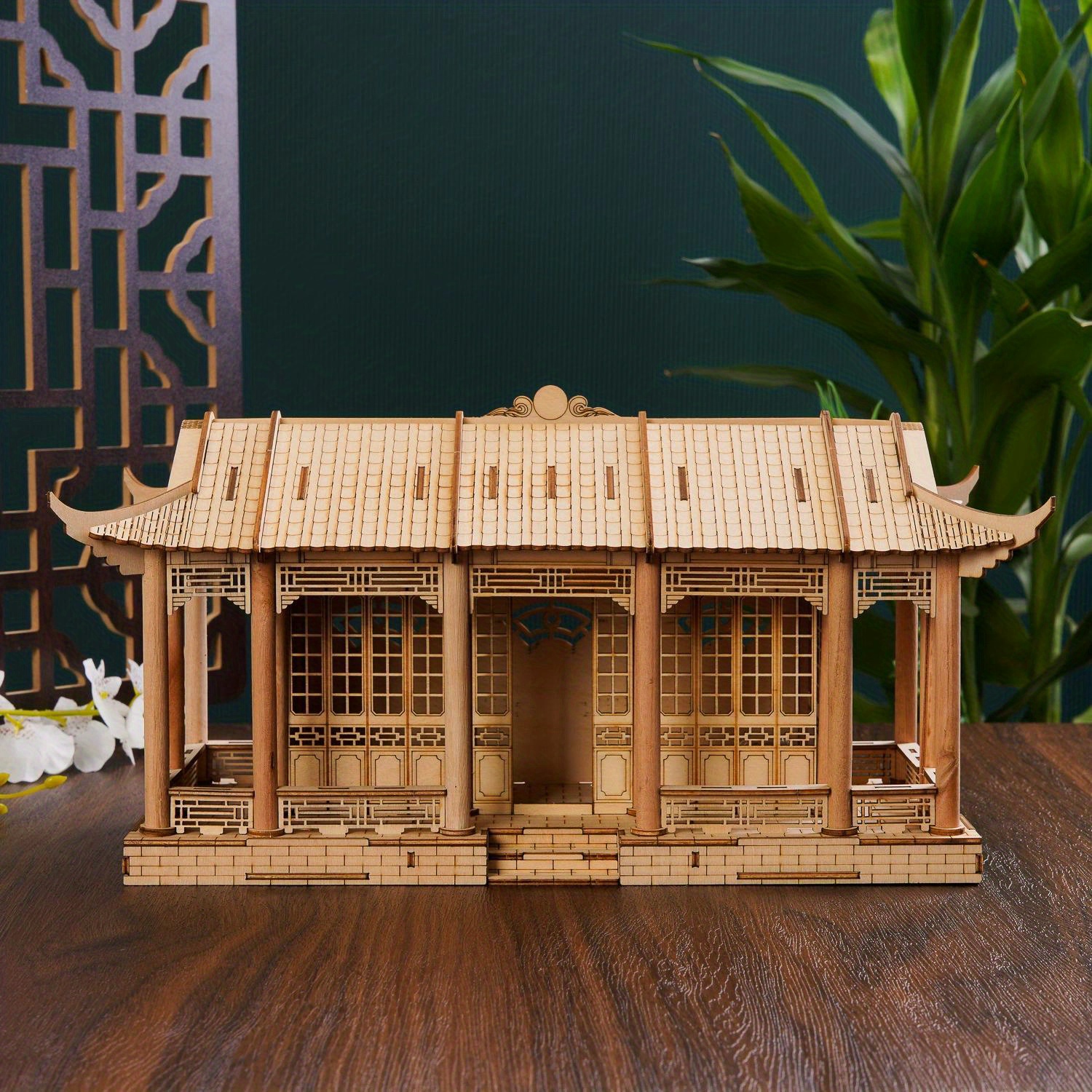 ほぞ穴構造中国模型、古代建築、3D立体パズル、建築模型玩具、木