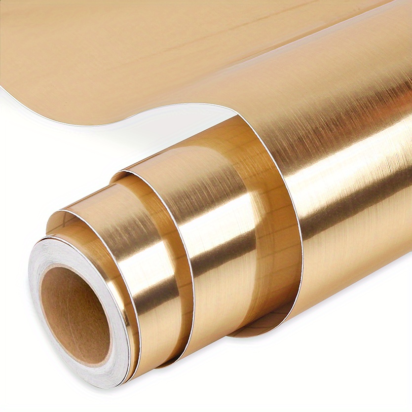 Brushed Metal Effect Vinyl Gold/Brass Roll of 1mtr x 305mm Sticky Back  Plastic Arts and Crafts for Cutter Plotters : : Home & Kitchen