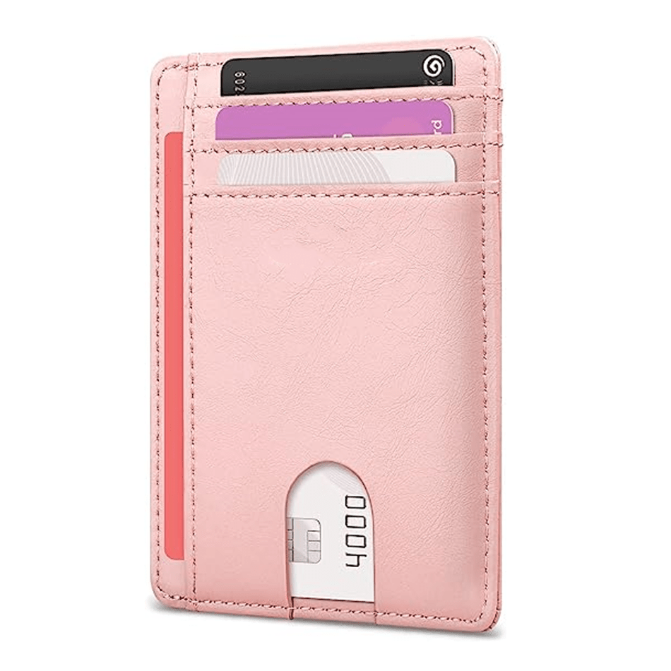 Slim Small Wallet For Women, Minimalist Wallet, Credit Card Holder Wallet,  Rfid Blocking Front Pocket Wallet Cute(pink)