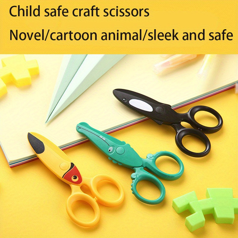 Cute Scissors Stationery DIY Paper Cuttings Tool Simple Safe Craft Scissors  for Kindergarten Kids Children Mini School Supplies
