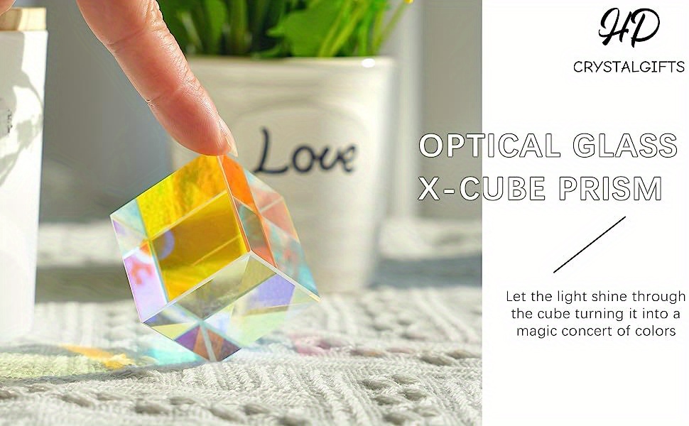Limei Optical Glass Prism, RGB Dispersion, Cube Design, Kaleidoscope