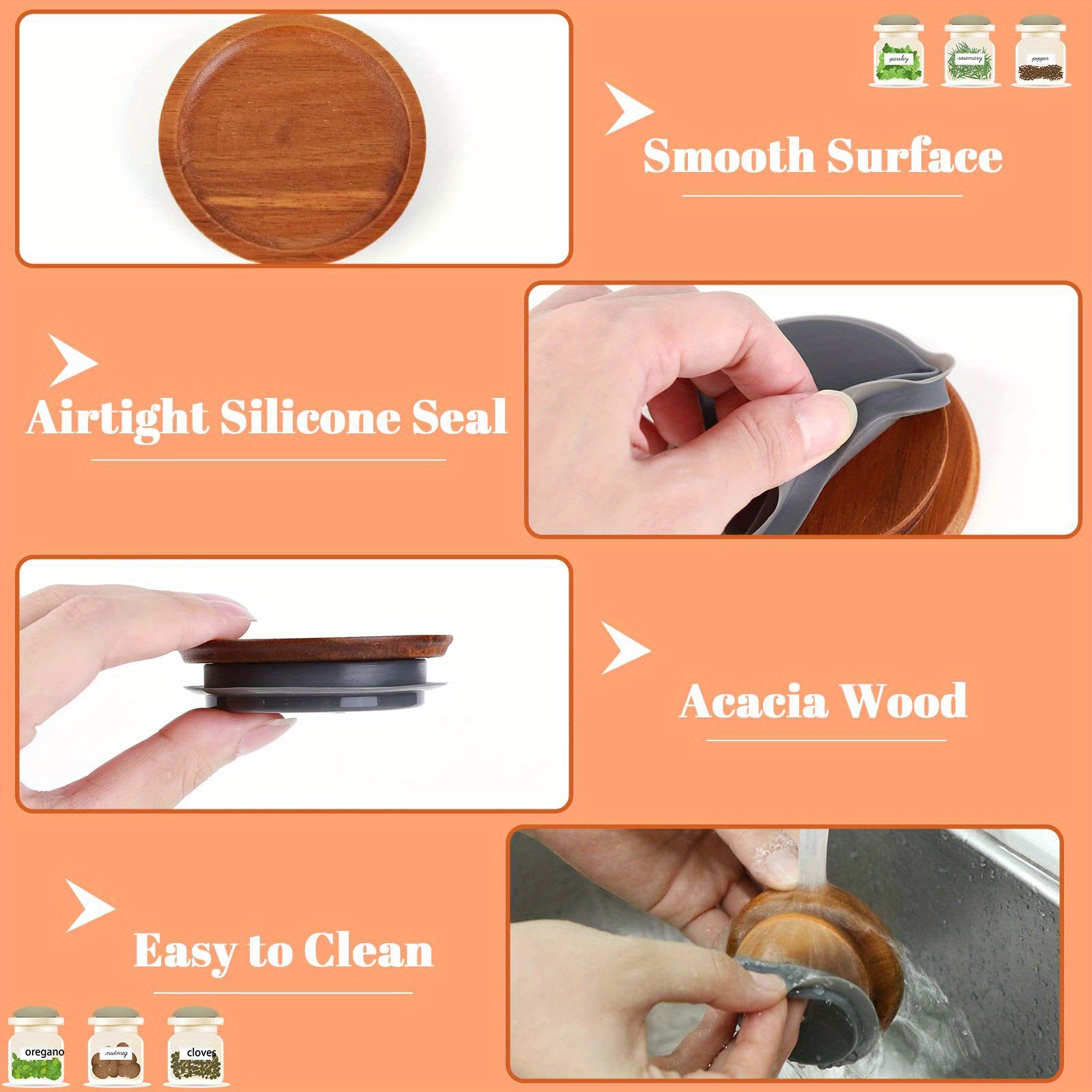Regular Mouth Mason Jar Lids Wooden Storage Canning Jar Lids Temu