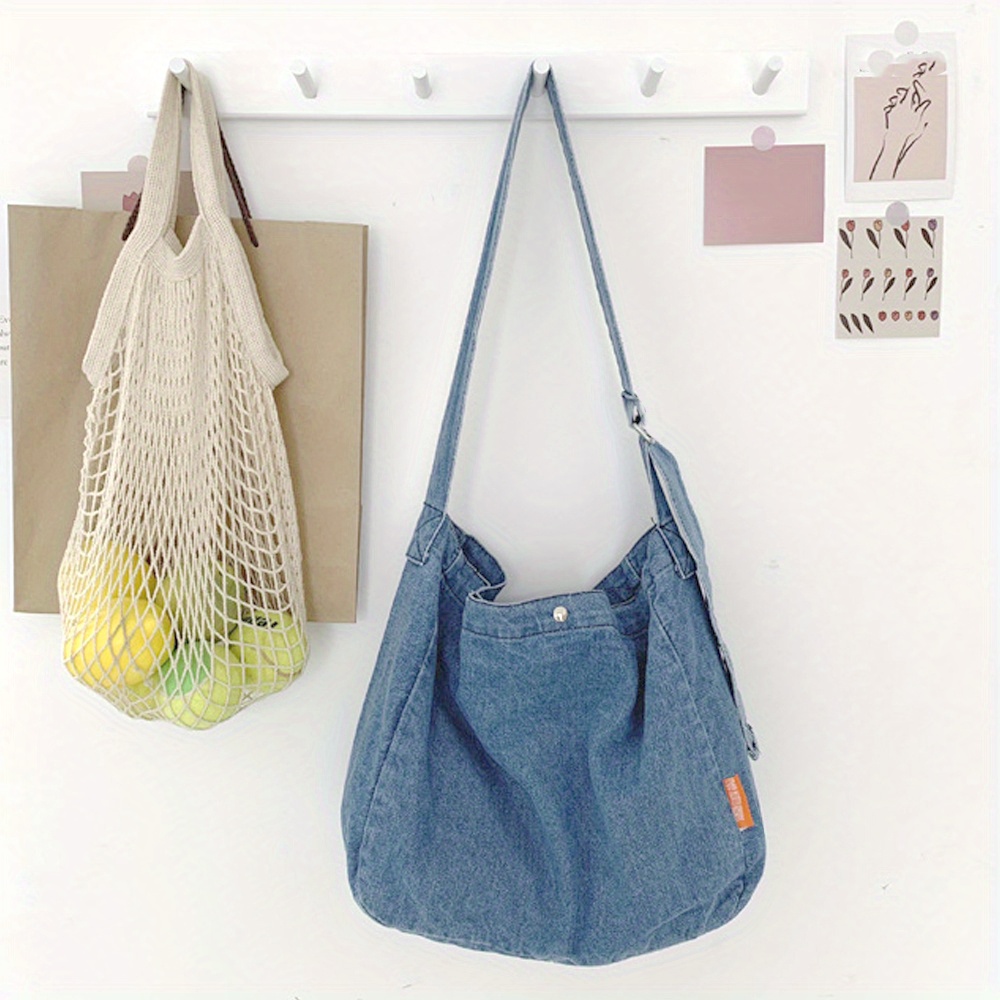 Multi pocket Denim Canvas Crossbody Bags Denim Shoulder 