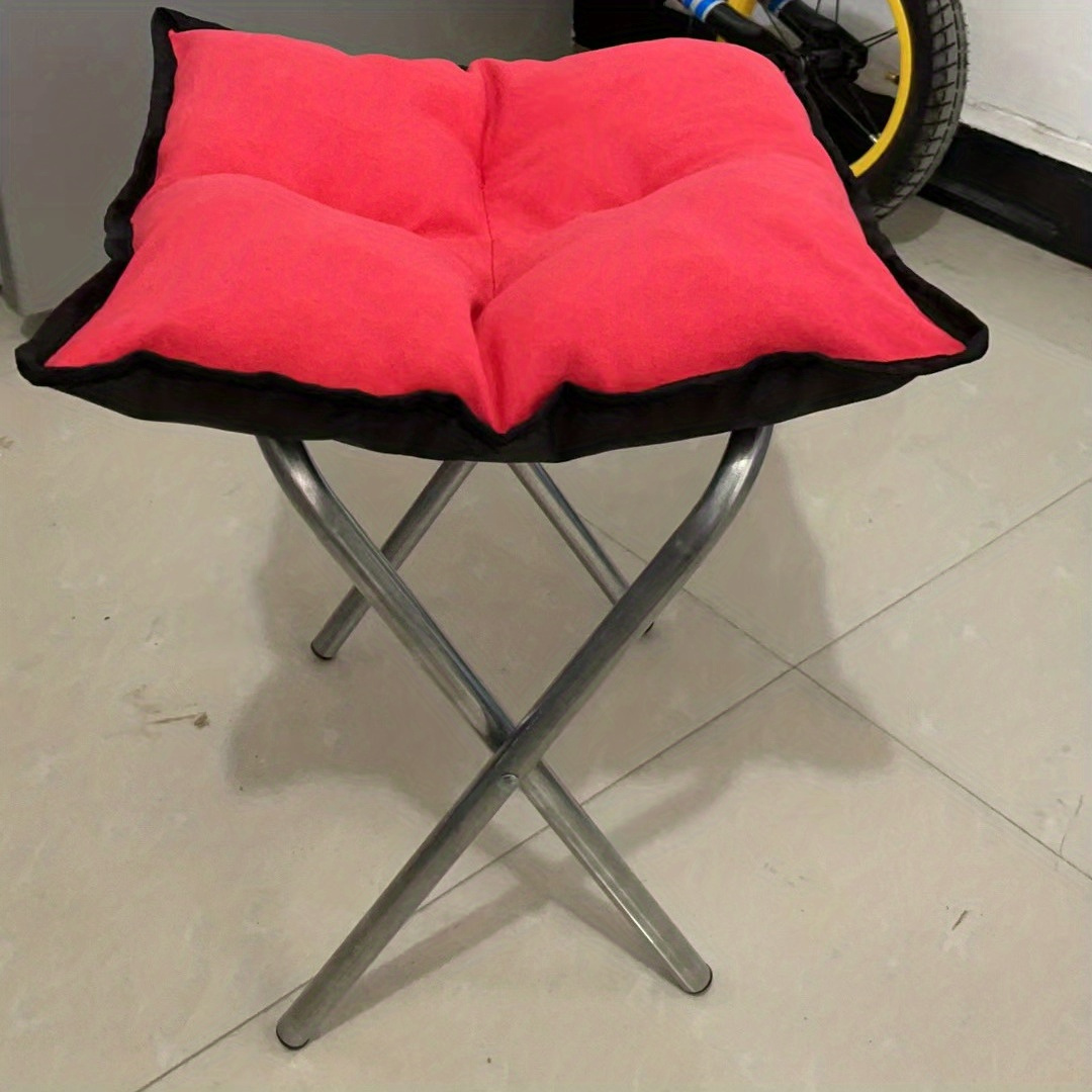 1pc Thickened Folding Stool With Backrest, Portable Fishing Chair