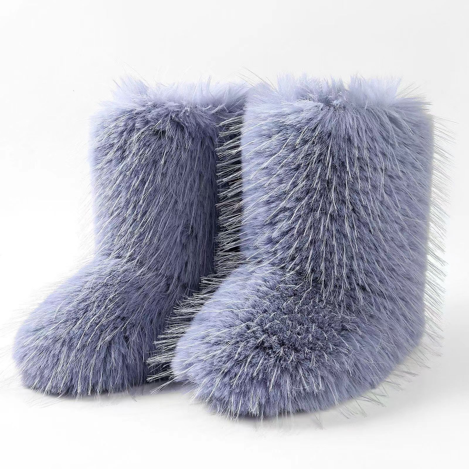 Blue faux fur on sale boots