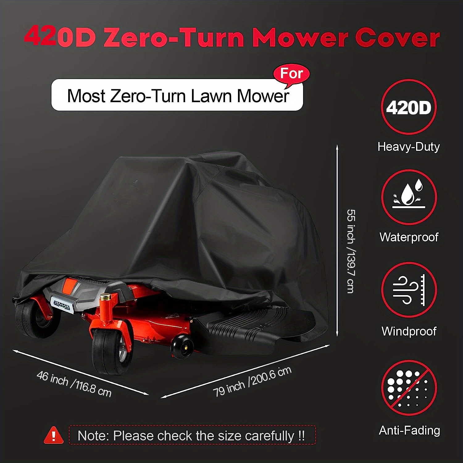 Zero turn Lawn Mower Cover Waterproof Heavy Duty 420d Temu