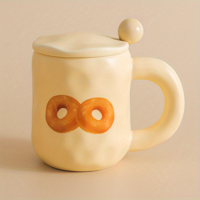 Home And Aesthetics Coffee Mug With Bear Lid And Spoon - Temu