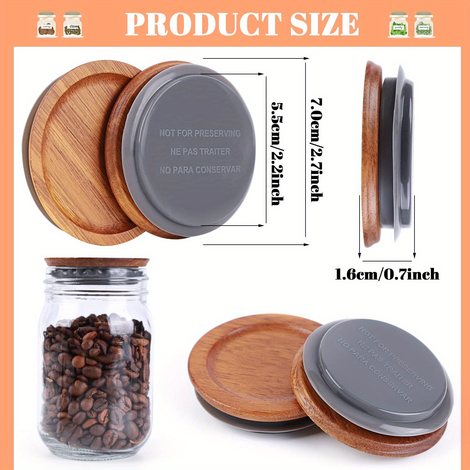 Regular Mouth Mason Jar Lids Wooden Storage Canning Jar Lids - Temu