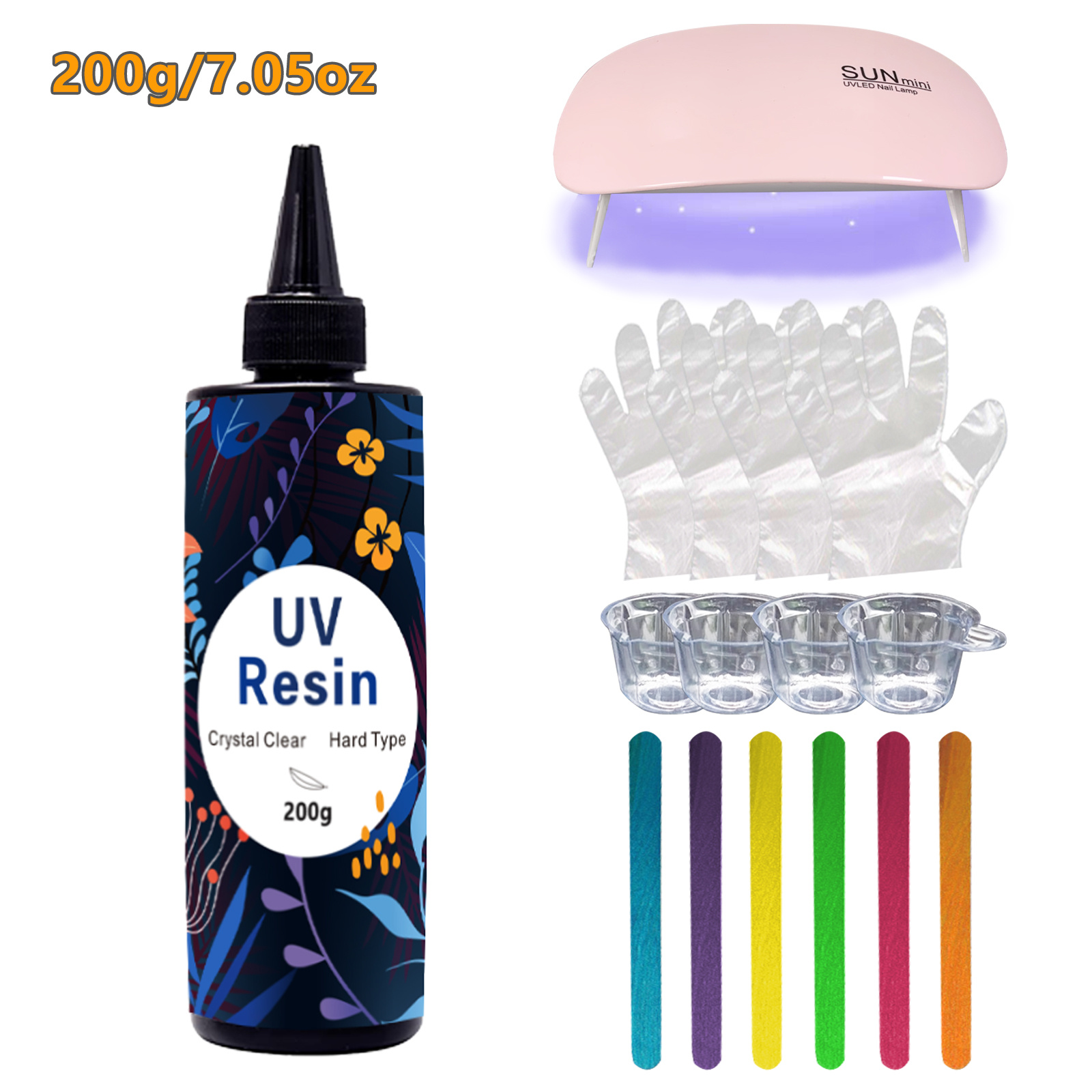  UV Resin - 200g Crystal Clear UV Resin Kit, UV Glue