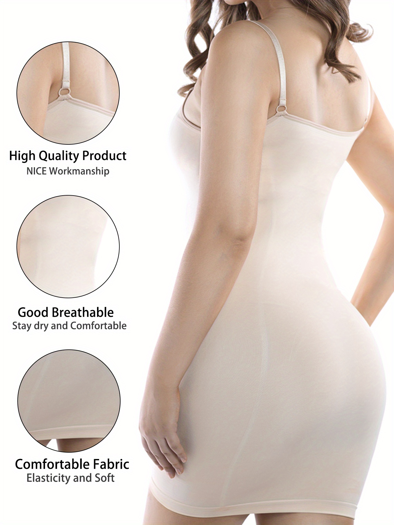 Seamless Shaping Slip Dress, Tummy Control Slimming Body Shaper, Women's  Underwear & Shapewear