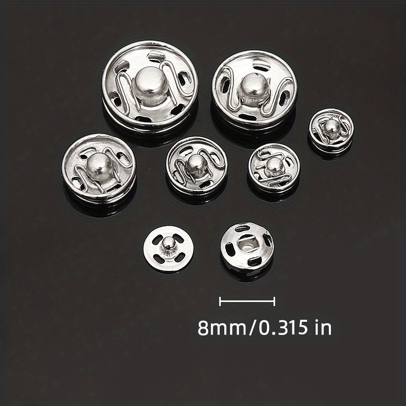 Black Silvery Sew on Snap Buttons Metal Snap Fastener - Temu