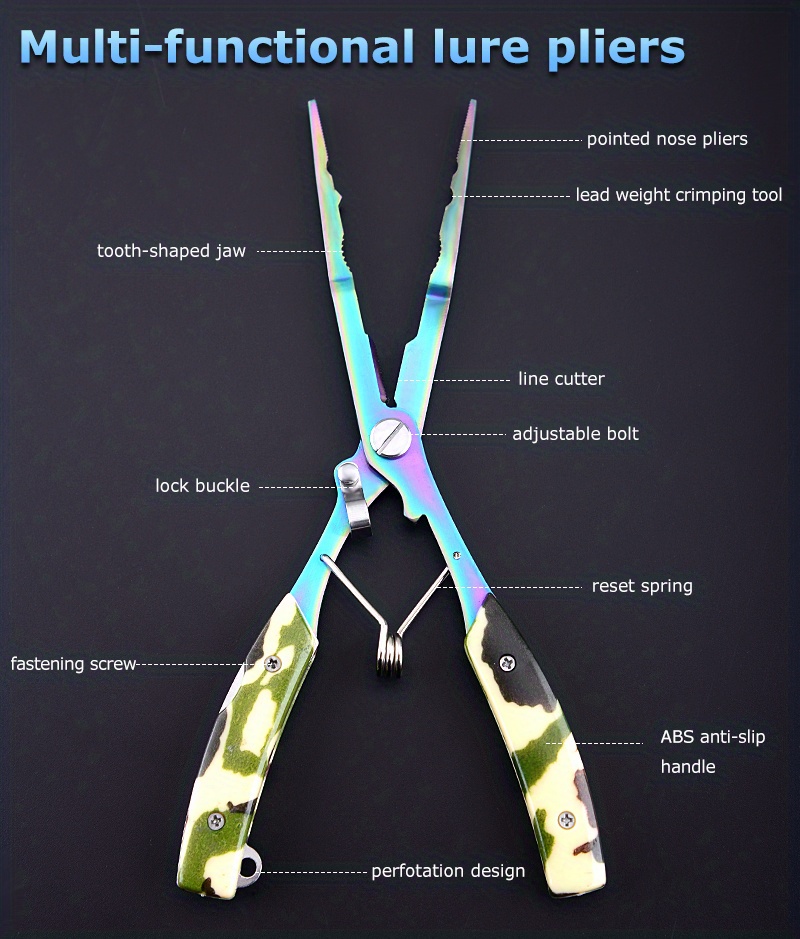 Fishing Line Cutter Pliers Self-locking Buckle Hooks Remover Fishing Tackle  Tool