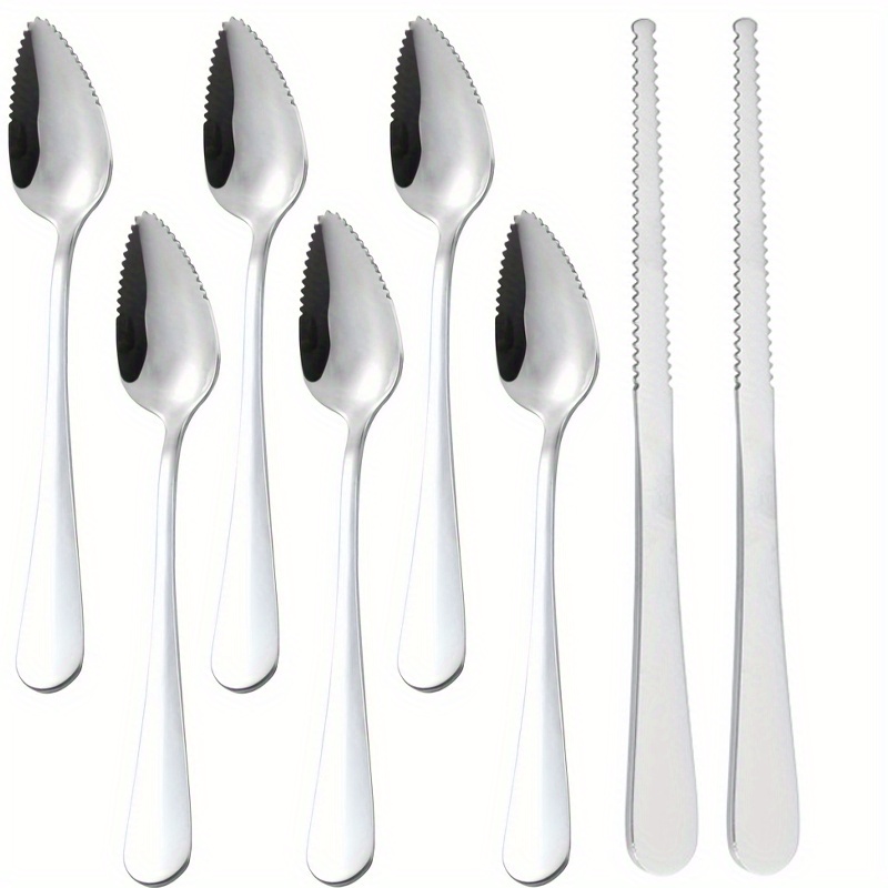 Grapefruit Spoons And Knives Set stainless Steel Grapefruit - Temu