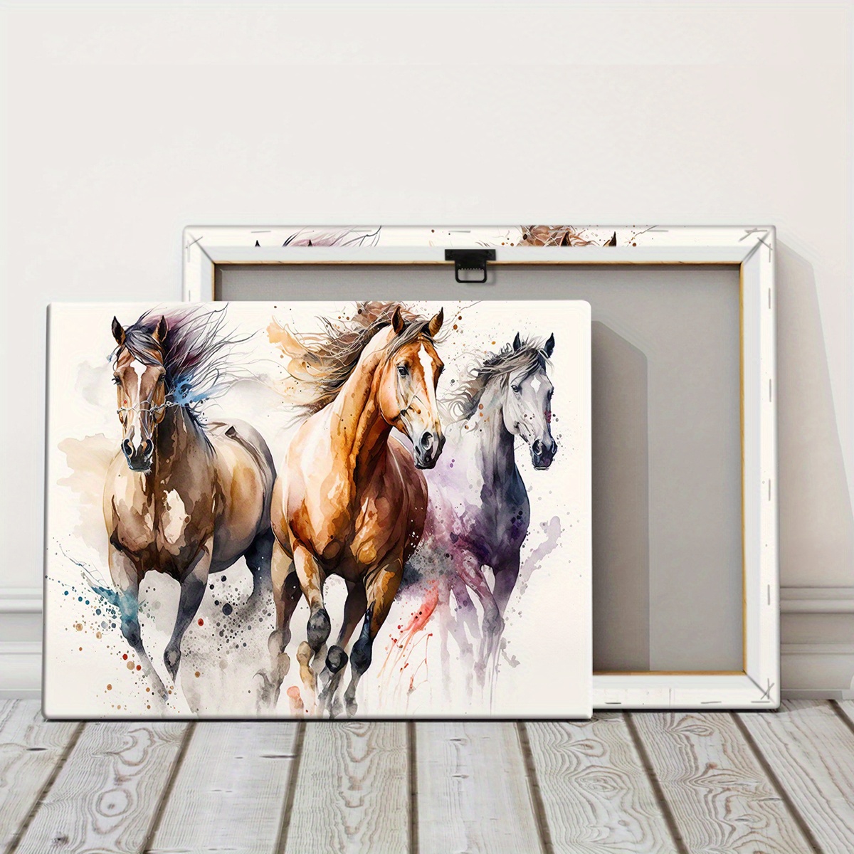 Nordic Style Running Horse Canvas Painting Waterproof Wall - Temu