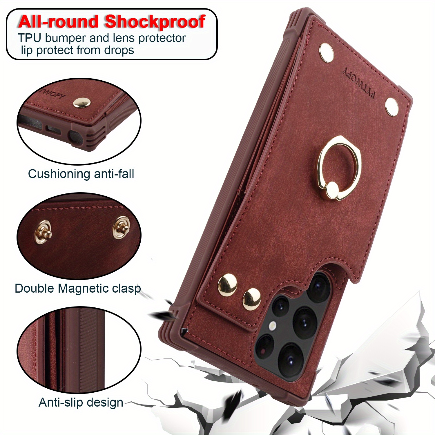 Case For Samsung Galaxy S23+Plus S23 Ultra 5G Magnetic Leather