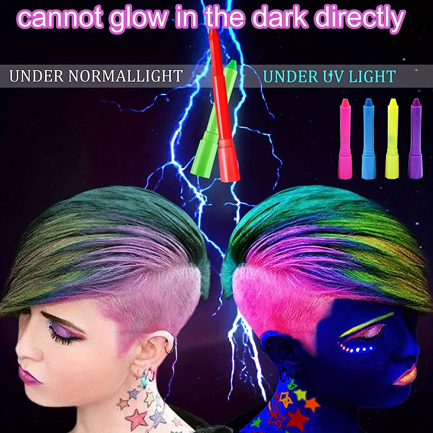 Glow In The Dark Uv Neon Face Paint Uv Glow Blacklight Body - Temu