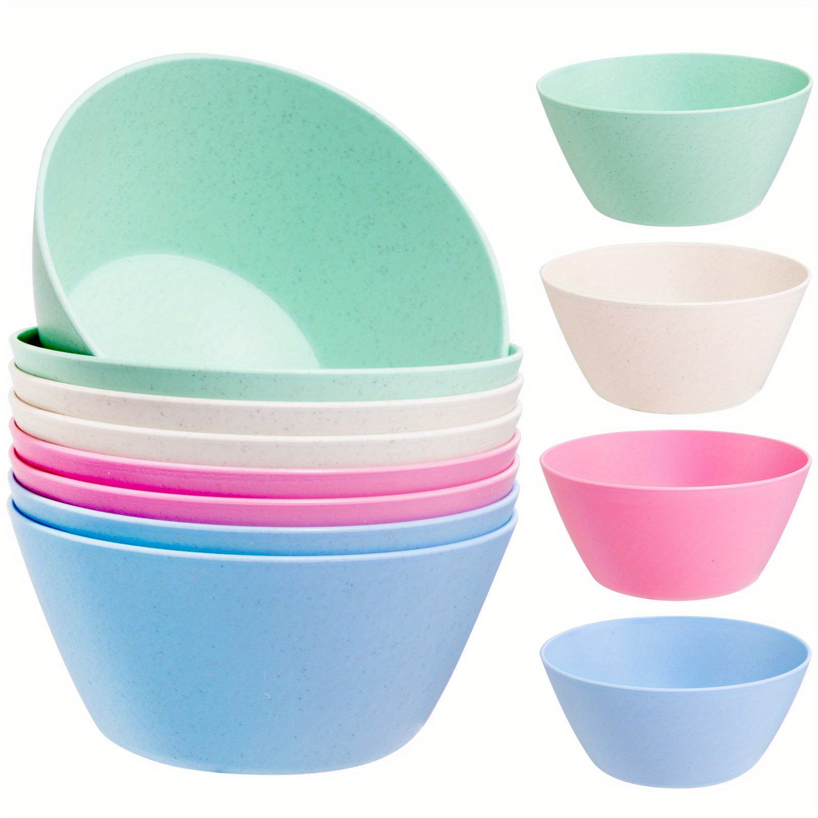 Cereal Bowls with Straws for Kids - (Set of 6 - 20-Ounce Bowls