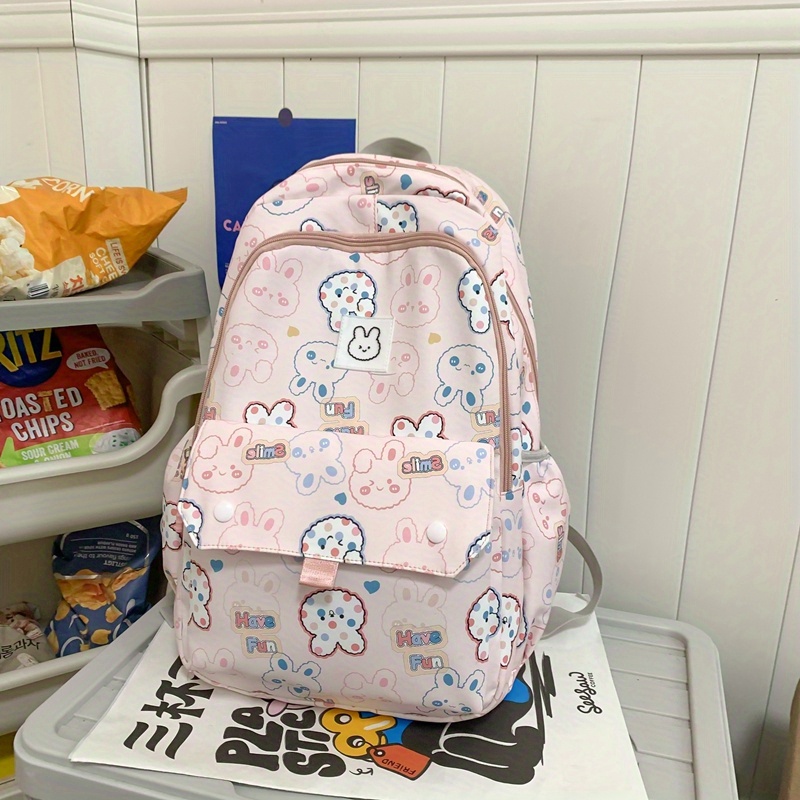 Kids Rabbit Printed Backpack Lightweight Casual School Bag