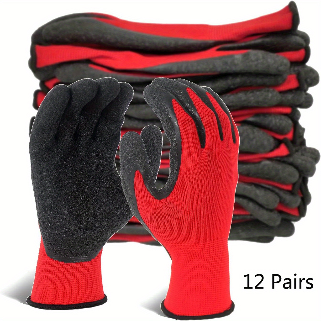 PACIFIC PPE Guantes de trabajo para hombres y mujeres, guantes de trabajo  para pantalla táctil, paquete de 12 pares de guantes mecánicos