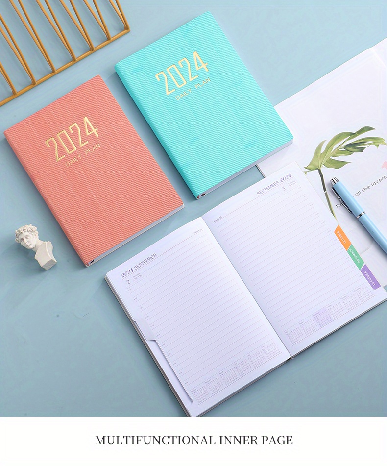 Spot 2024 English A5 Calendar Book Daily Plan Planner - Temu