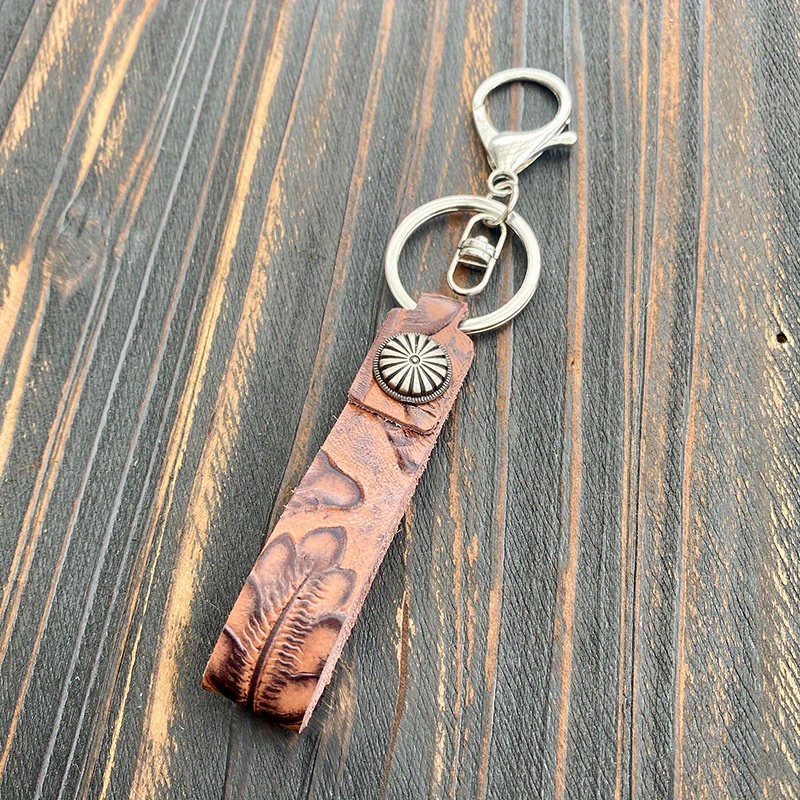 Genuine Leather Braided Keychain Strap Car Key Chain Rope Keyring  Accessories