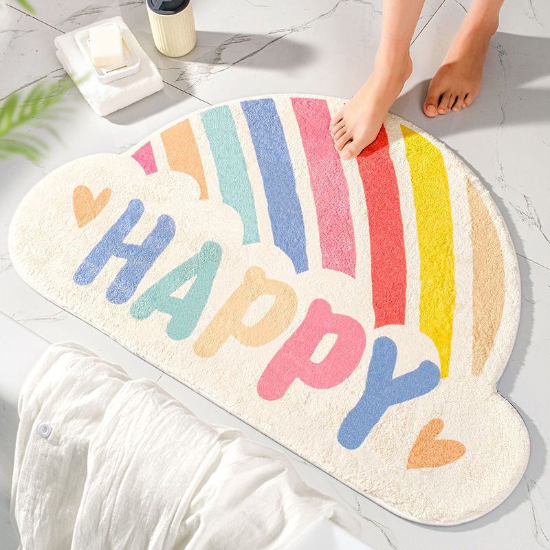 

1pc Rainbow Pattern Floor Mat, Soft Non-slip Bath Rug, Cute Creative Bath Mat, Absorbent Door Carpet For Home Living Room Bathroom, Home Decor, Bathroom Accessories