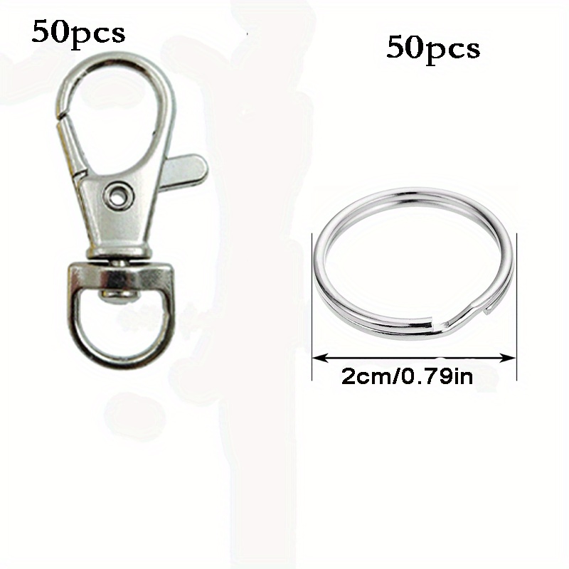 5pcs/lot Metal Swivel Hooks Lobster Claw Clasps, Split Keychain Rings Part  with Chain for Lanyard
