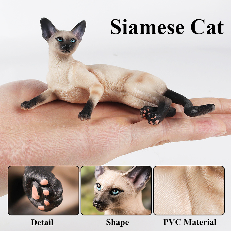 Simulation Toy Cat Model Pet Cat Toys Siamese Cat Hairless Temu