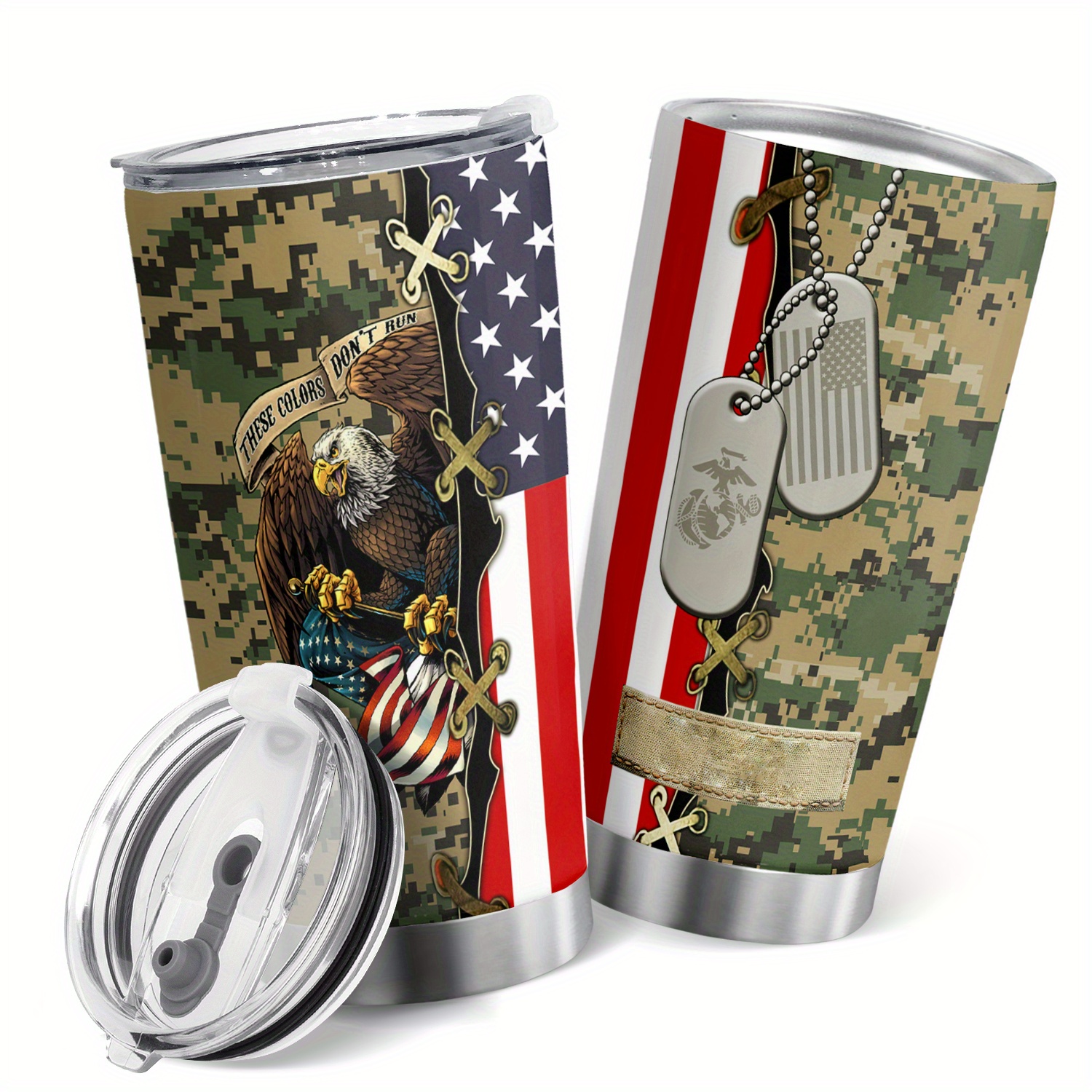 Tumbler Us Army Stainless Steel Tumbler Cup, With Lid Military