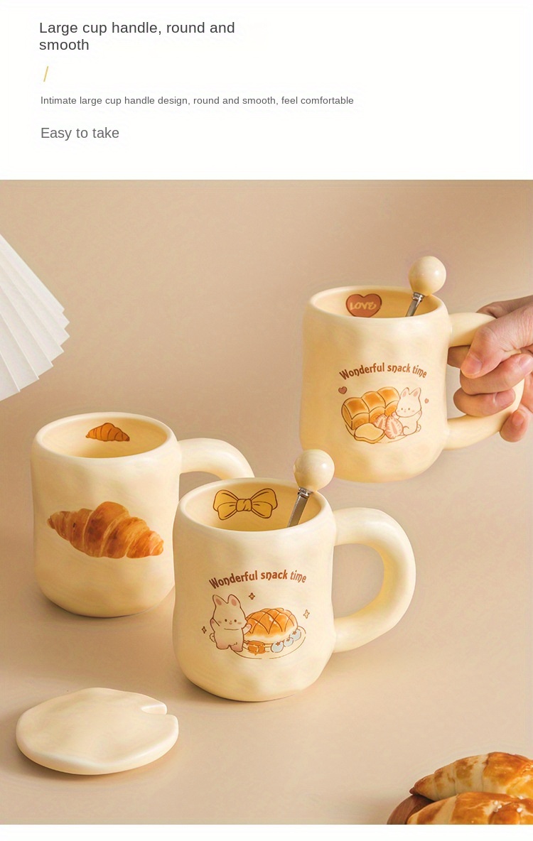 Pack Cute Ceramic Mugs With Rabbit Lids And Spoons, Mugs Kawaii Coffee Cups  Milk Cup For Kids, Girls And Women, Couple, Birthday, Valentine's Day - Temu