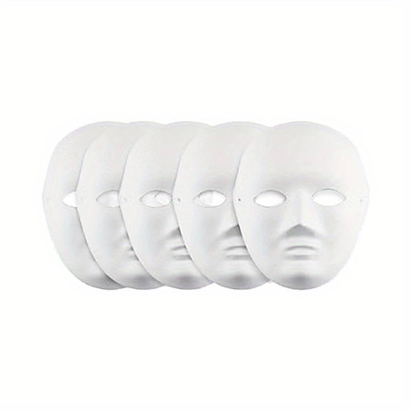 OVISEEN Lot de 10 Masques en Papier à Peindre Blanc Bricolage Papier Masques  Pâte Pulp Masque Peint pour Halloween Mardi Gras Party (9,45 x 7,28 pouces)  : : Mode