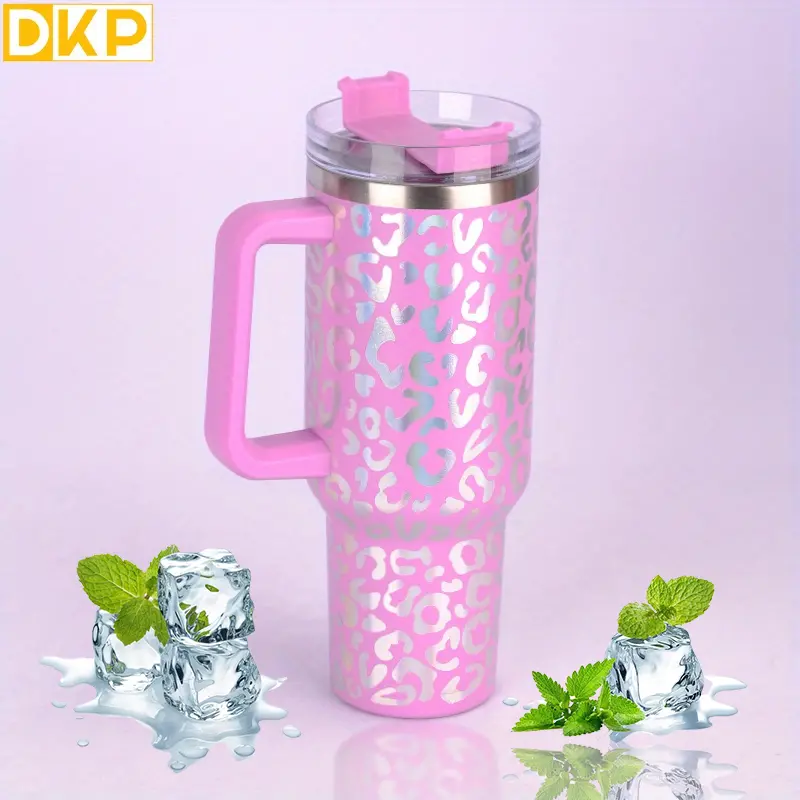 Insulated Tumbler With Handle Straw Lid Colorful 304 - Temu