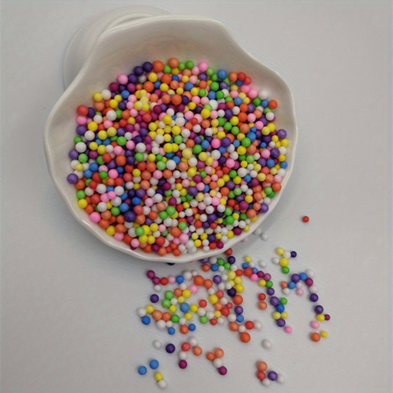 13g Snow Mud Particles Mini Color Foam Slime DIY Accessories Rainbow Tiny  Foam Beads Balls Supplies