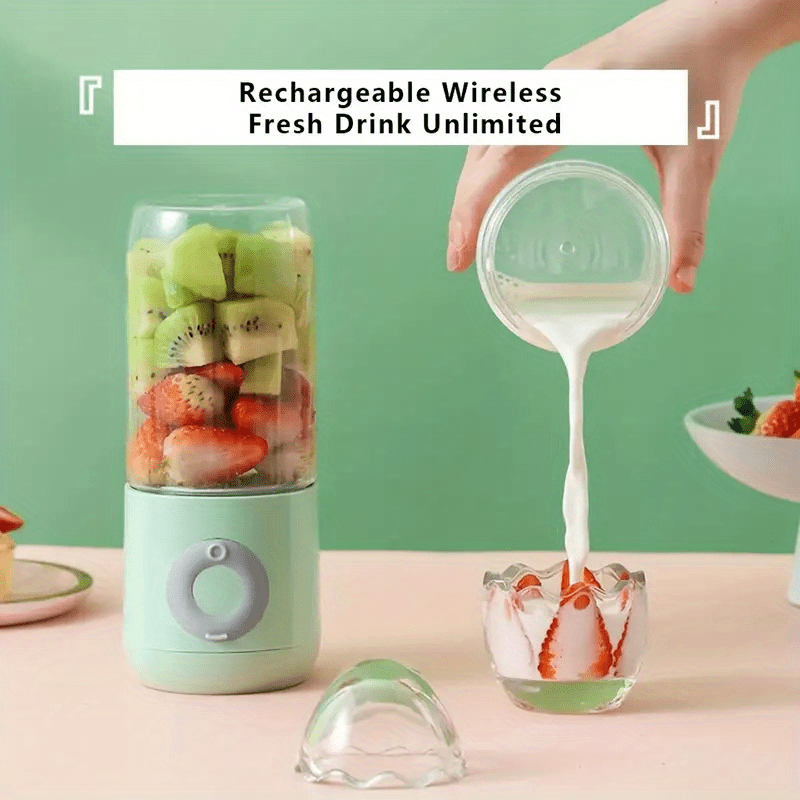 Portable Wireless Blender: 500ml USB Travel Juice Cup,Portable juicer, mini  electric household USB charging, small juicer,Portable Mini Juicer Cup USB  Electric Blender,Fruit Mixer,Juice Maker Machine,Blender ,Smoothies Mixer, Portable Blender, Mini