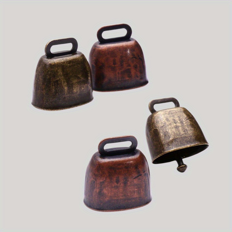Carillon de cloche en fer, 4 cloches, carillons éoliens relaxants et  tranquilles, décor de noël, cloches de vache, cloche rustique suspendue, 1  pièce