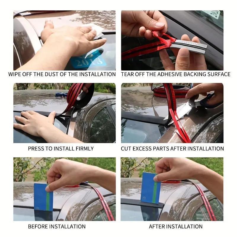 Car Rubber Strip Edge Sealing Auto Roof Windshield Sealant Protector Glass  Kit 