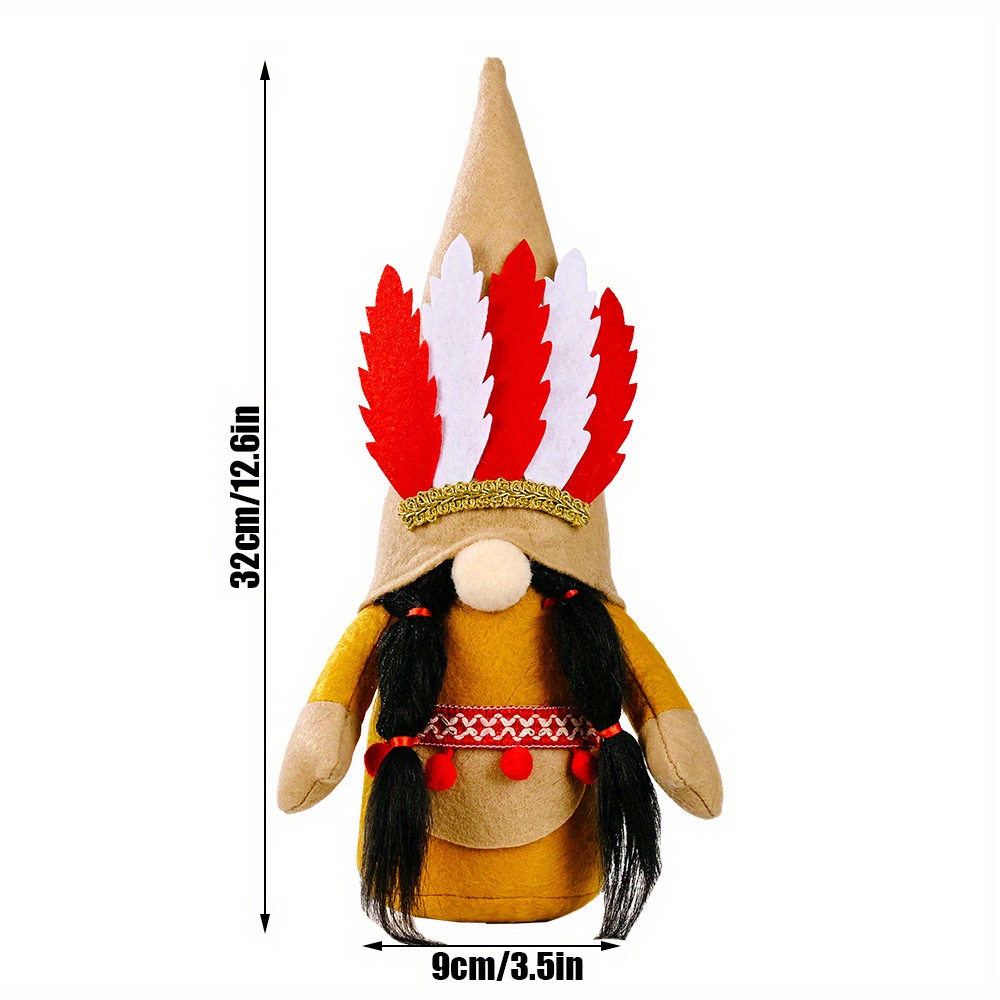 1pc Lindo Gnomo Plumas Rojas Adorno Árbol Navidad Estilo - Temu