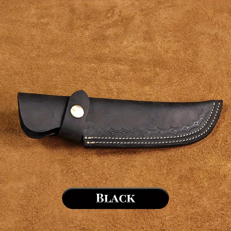 Leather Knife Sheath Fixed Blade Knife Black Leather for up to 5