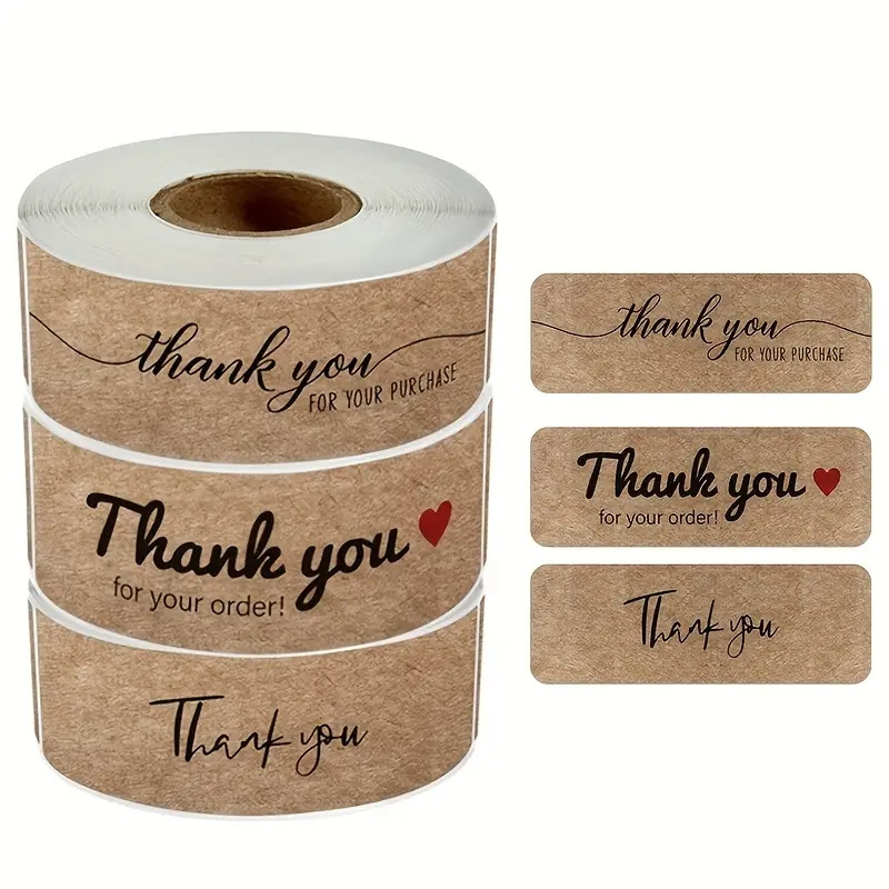 Rectangular Thank You Sticker /self adhesive Floral Pattern - Temu