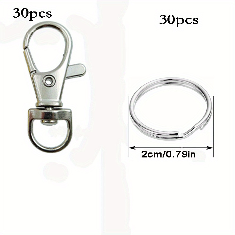 30 Pcs Metal Swivel Lanyard Snap Hook, Key Chain Swivel Hook Lobster Claw  Clasp (Small Size)