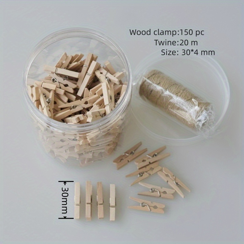 150 PCS Mini Clothespins, Mini Clothes Pins for Photo Natural