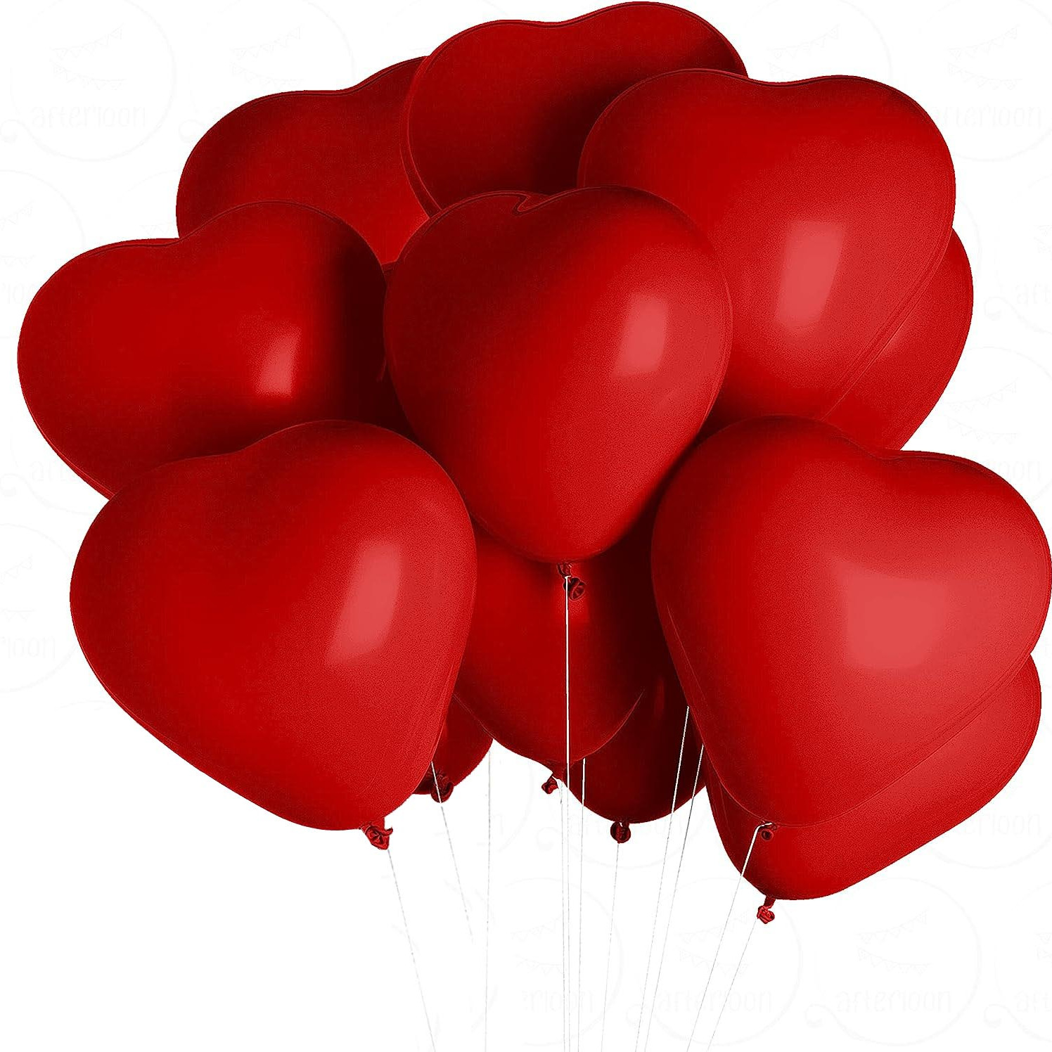 20 Piezas, Globos De Corazón Rojo, Globos De Corazón De Amor De Látex Rojo  De 10 Pulgadas Para El Día De San Valentín, Boda, Aniversario, Compromiso