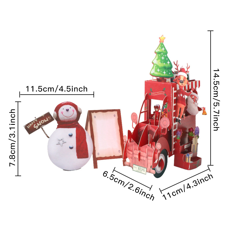 Image of A New 3d Christmas Greeting Card Featuring A Creative Christmas Flower Cart With Intricate Cut-out Paper Design For Holiday Wishes