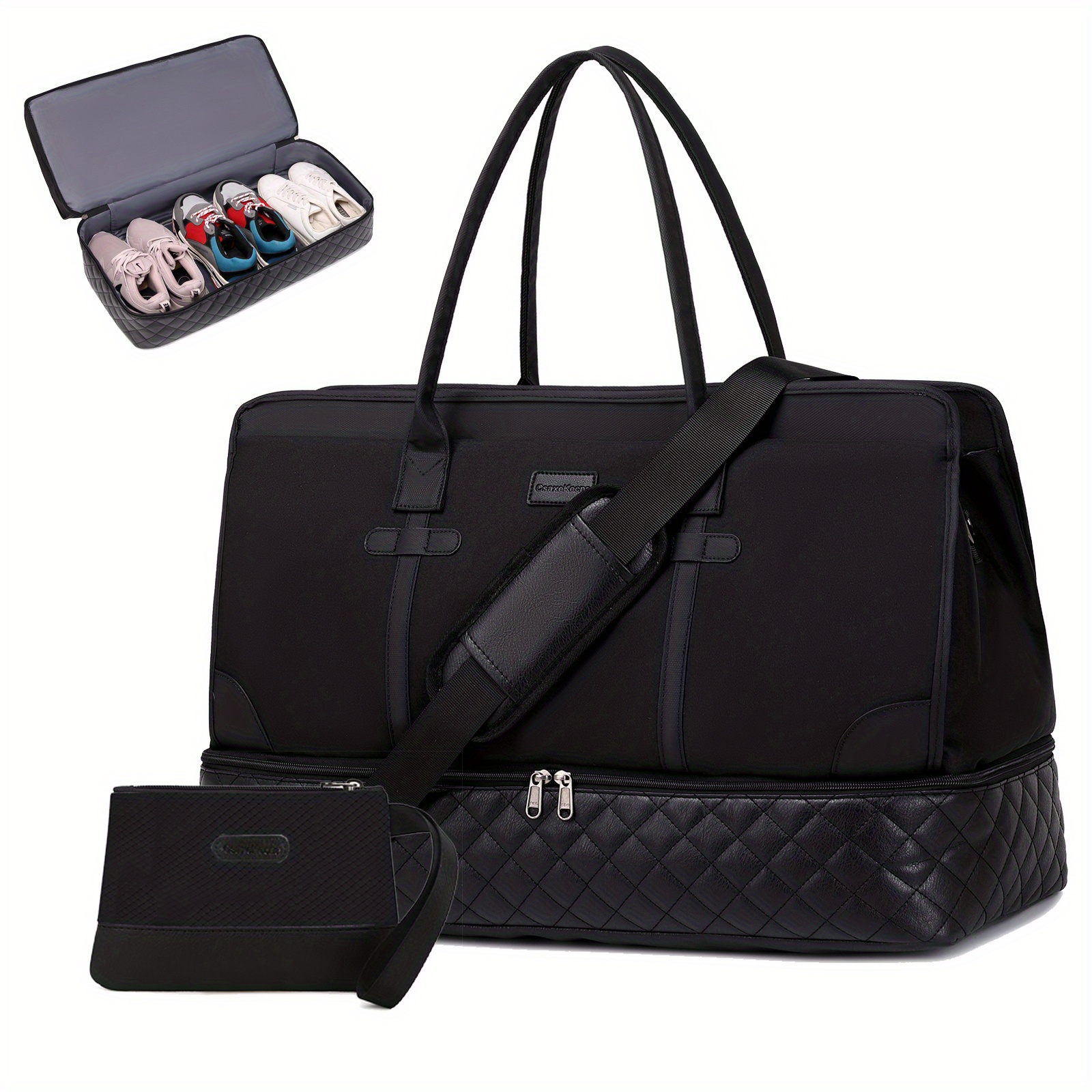 Large Capacity Gym Bag, Duffle Bag With Shoes Compartment & Dry